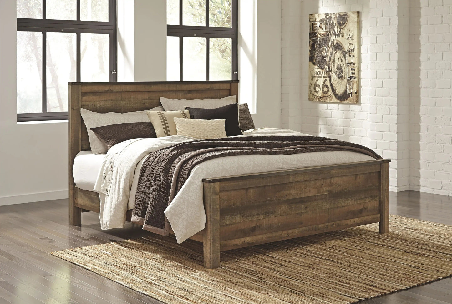 Trinell - Panel Bed, Twin, Dark Brown