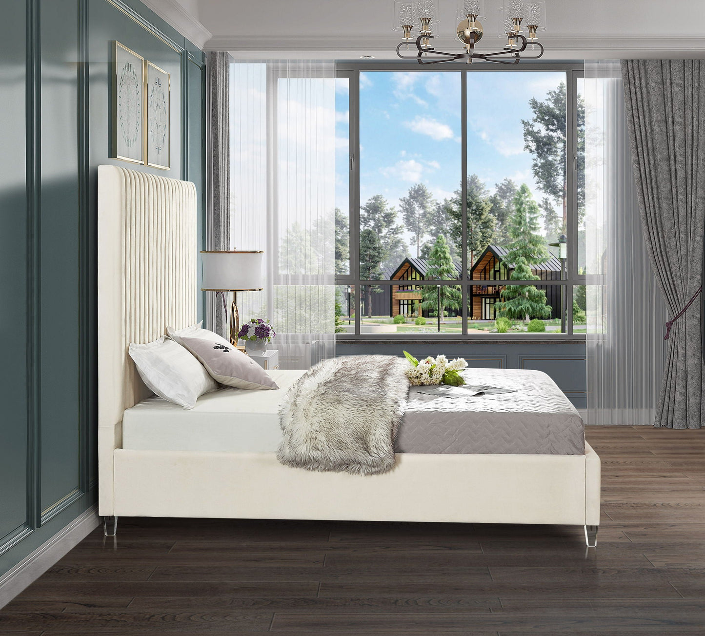 Candace - Bed, Full, Beige