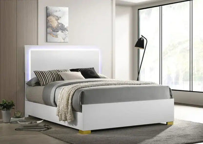 Marceline - Wood LED Panel Bed, Twin, Black