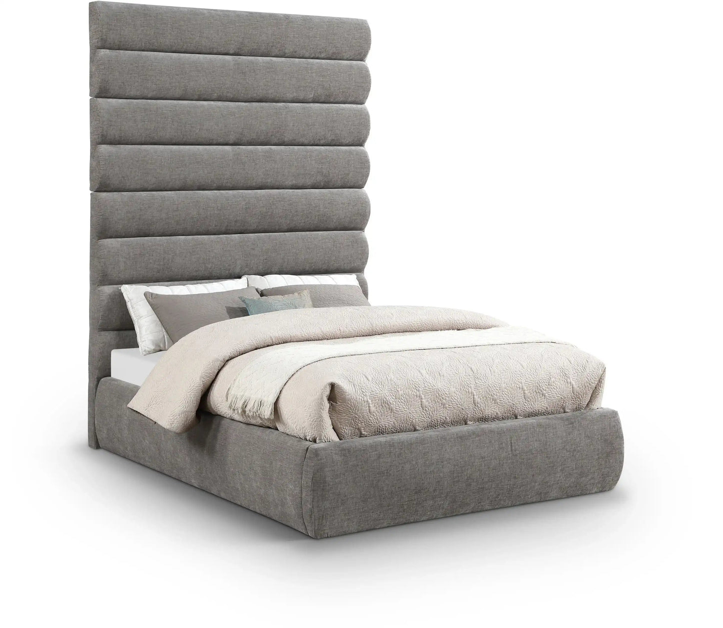 Adam - Chenille Fabric Bed With 89 Headboard