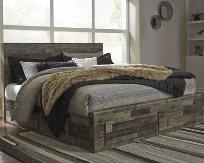 Derekson - Panel Bed, King, Dark Gray