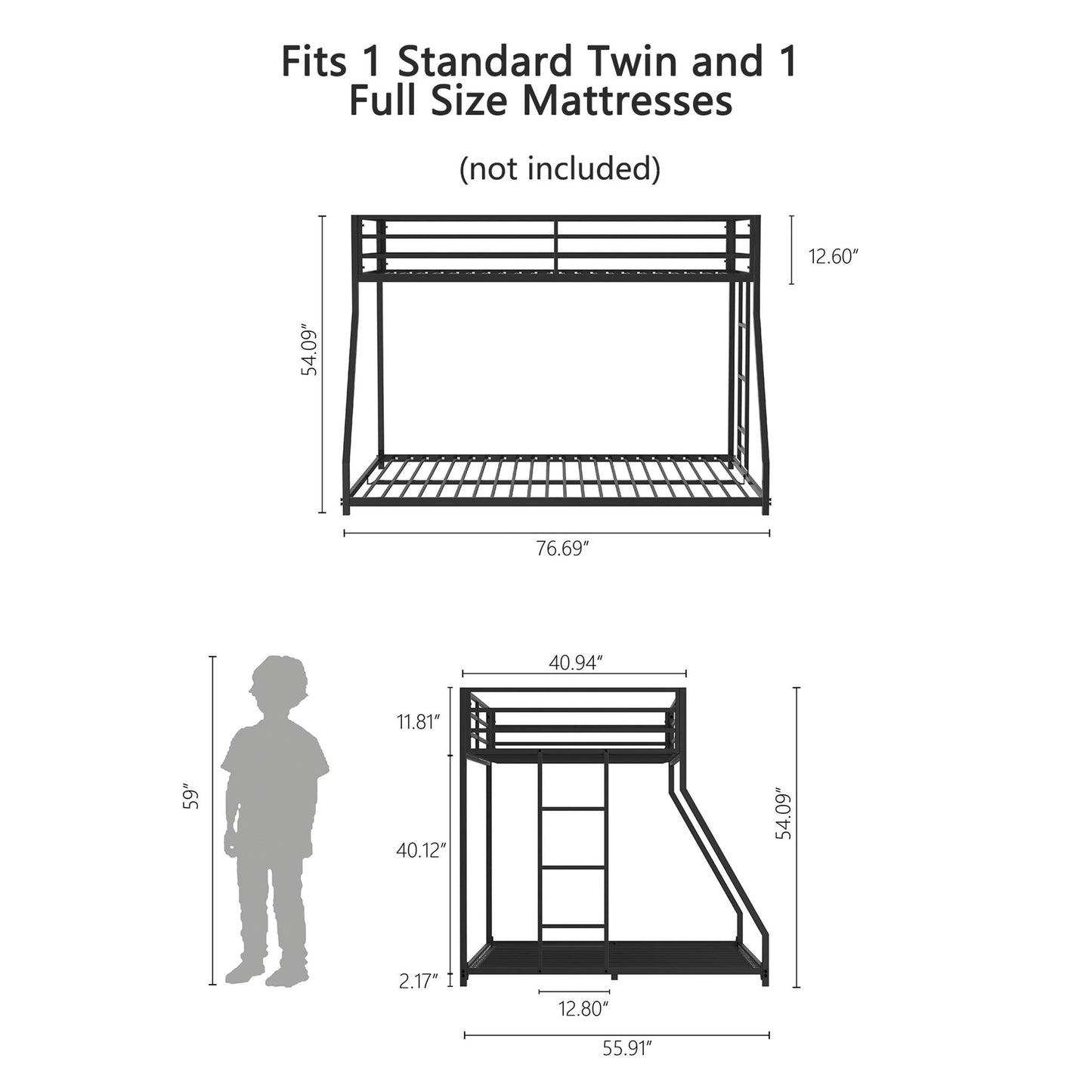 Adam - Metal Bunk Bed