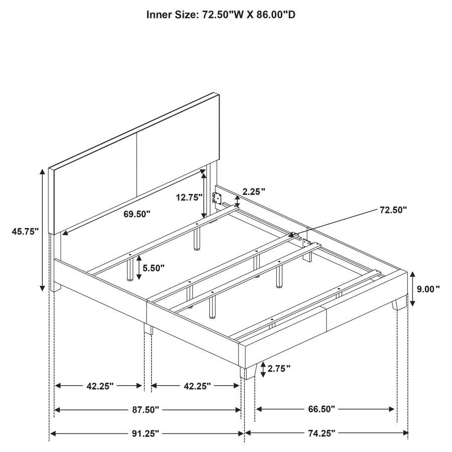 Dorian - Upholstered Panel Bed, Full, Black