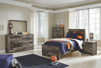 Derekson - Panel Bed, King, Dark Gray