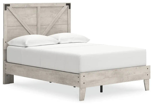 Shawburn - Platform Bed With Crossbuck Panel Headboard, Queen, Gray
