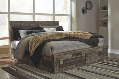 Derekson - Panel Bed, King, Dark Gray