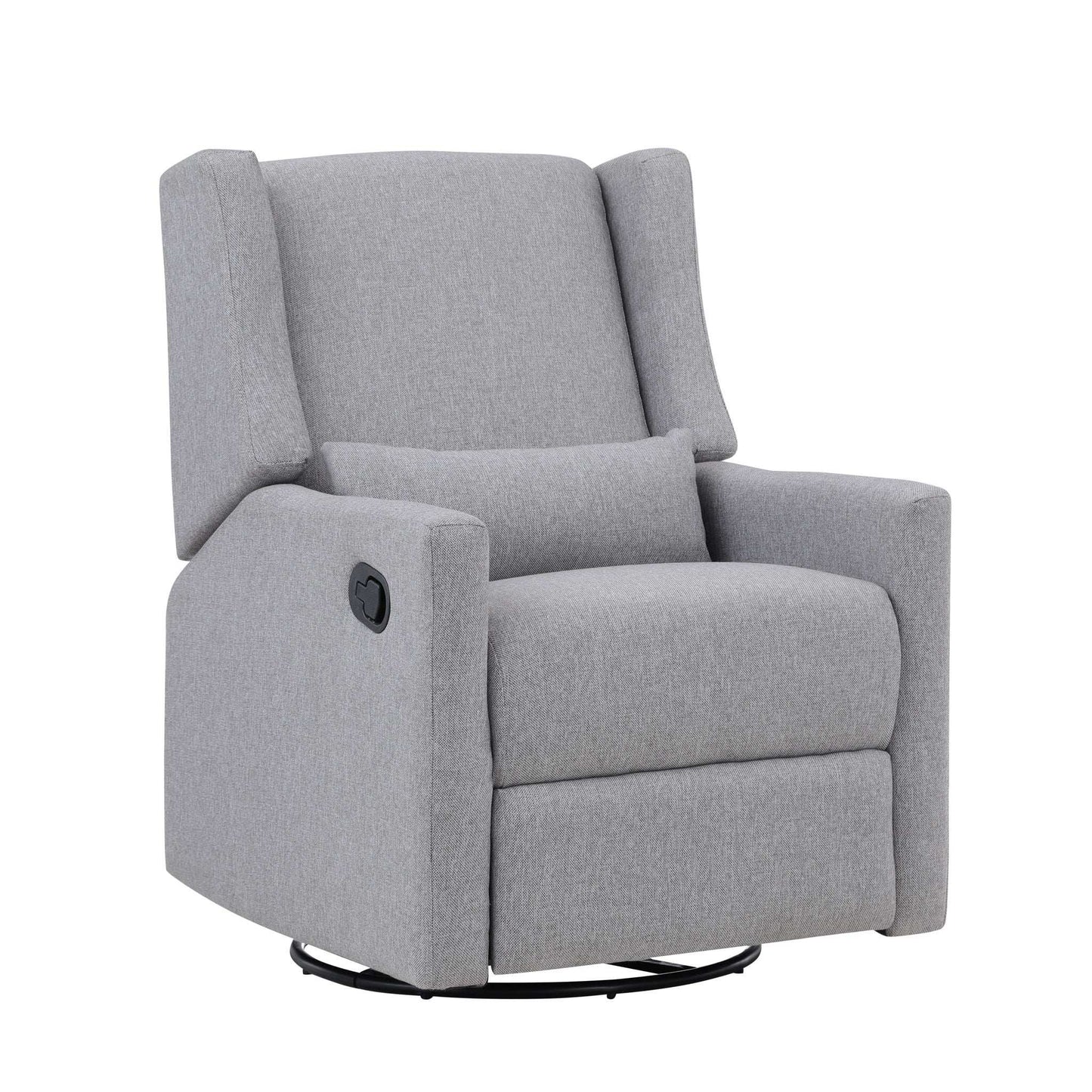 Pronto - Swivel Glider Recliner With Pillow, Dark Gray