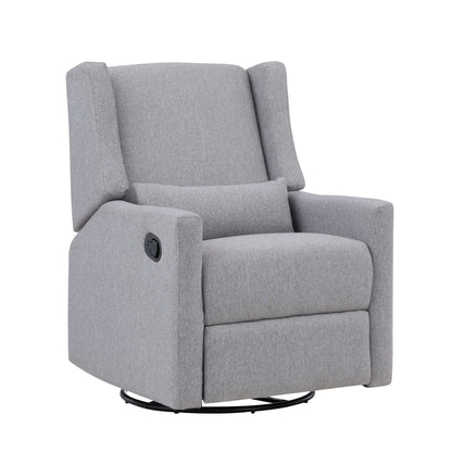 Pronto - Swivel Glider Recliner With Pillow, Dark Gray