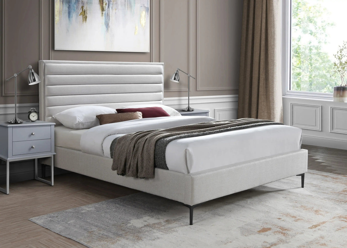 Hunter - Bed, Full, Beige