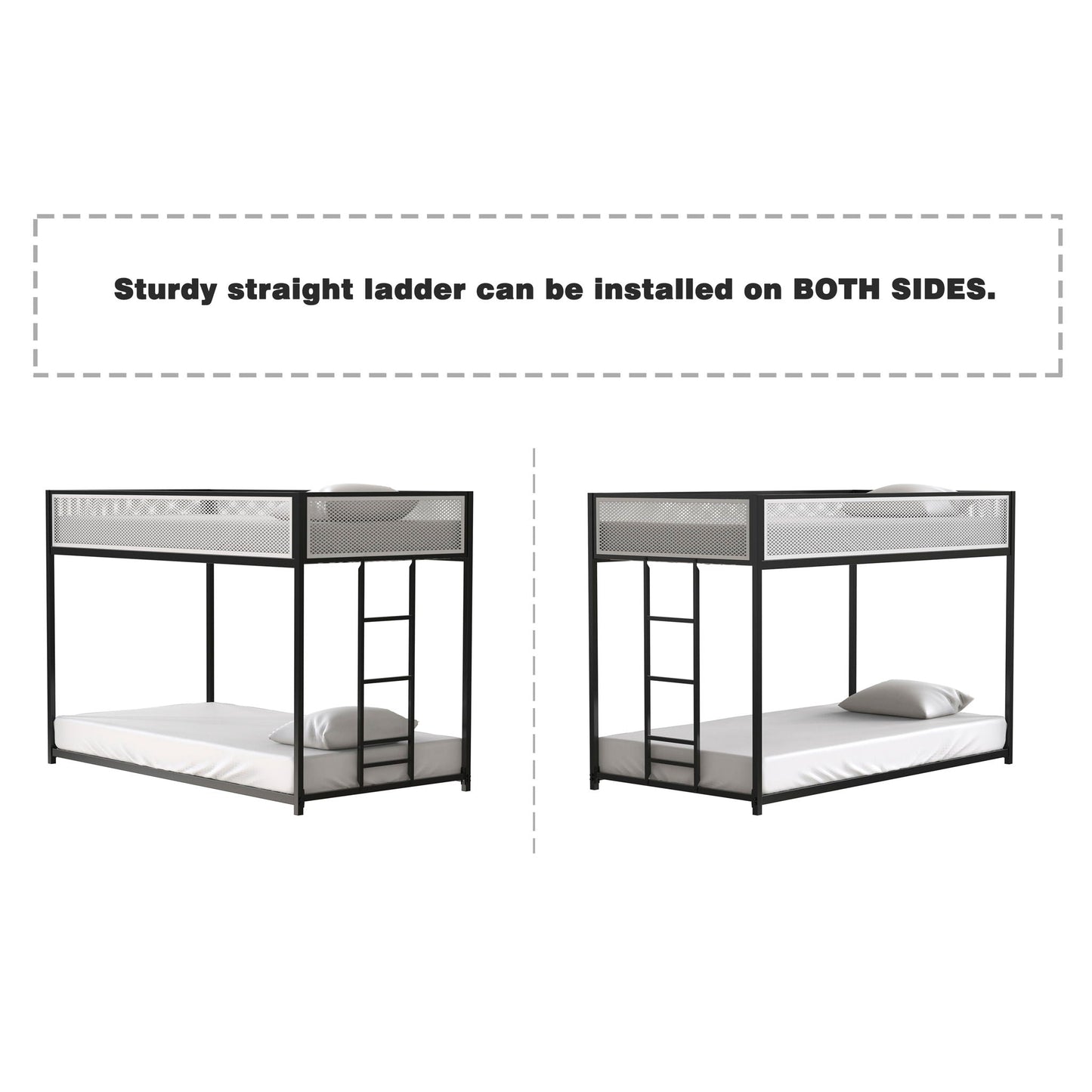 Adam - Bunk Guard Rail, Twin over Twin, Black