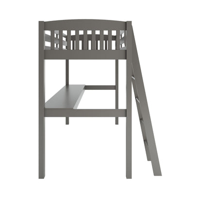 Everest - High Loft Bed With Desk And Storage, Full, Dark Gray