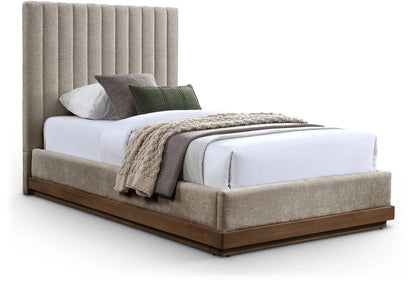 Emmet - Bed - Dark Brown Base, Full, Beige