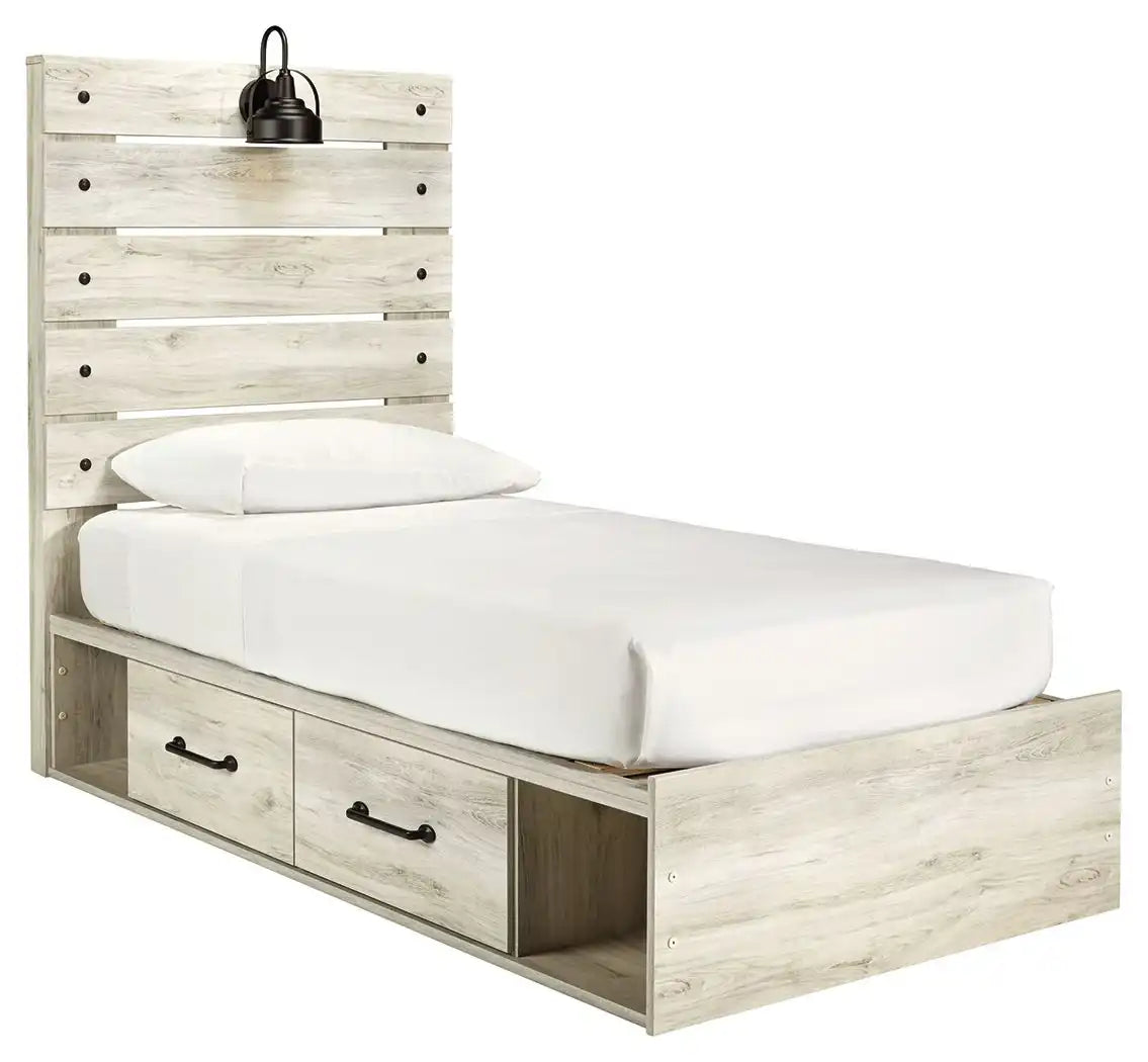 Cambeck - Panel Bed, Twin, Beige