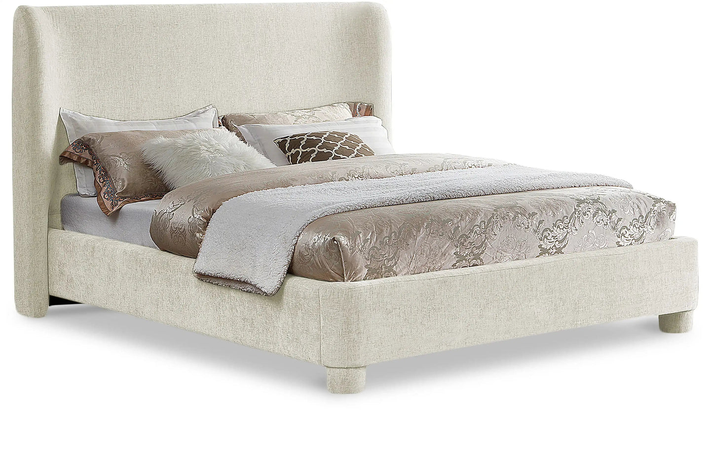 Penny - Chenille Fabric Bed, Full, Beige