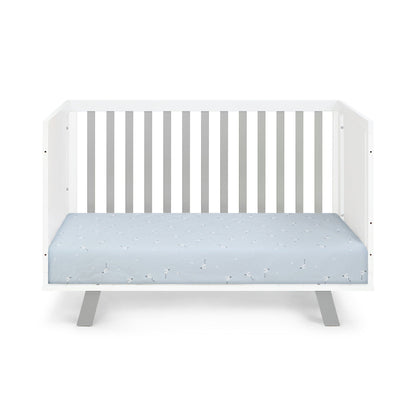 Livia - 3-in-1 Convertible Island Crib - White Frame, Gray