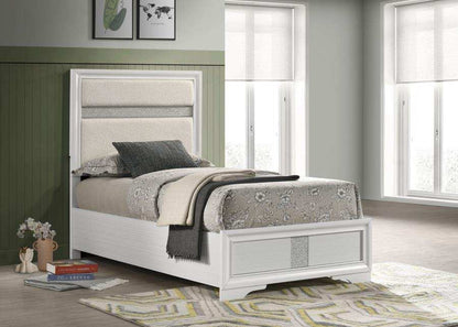 Miranda - Upholstered Panel Bed, Queen, White