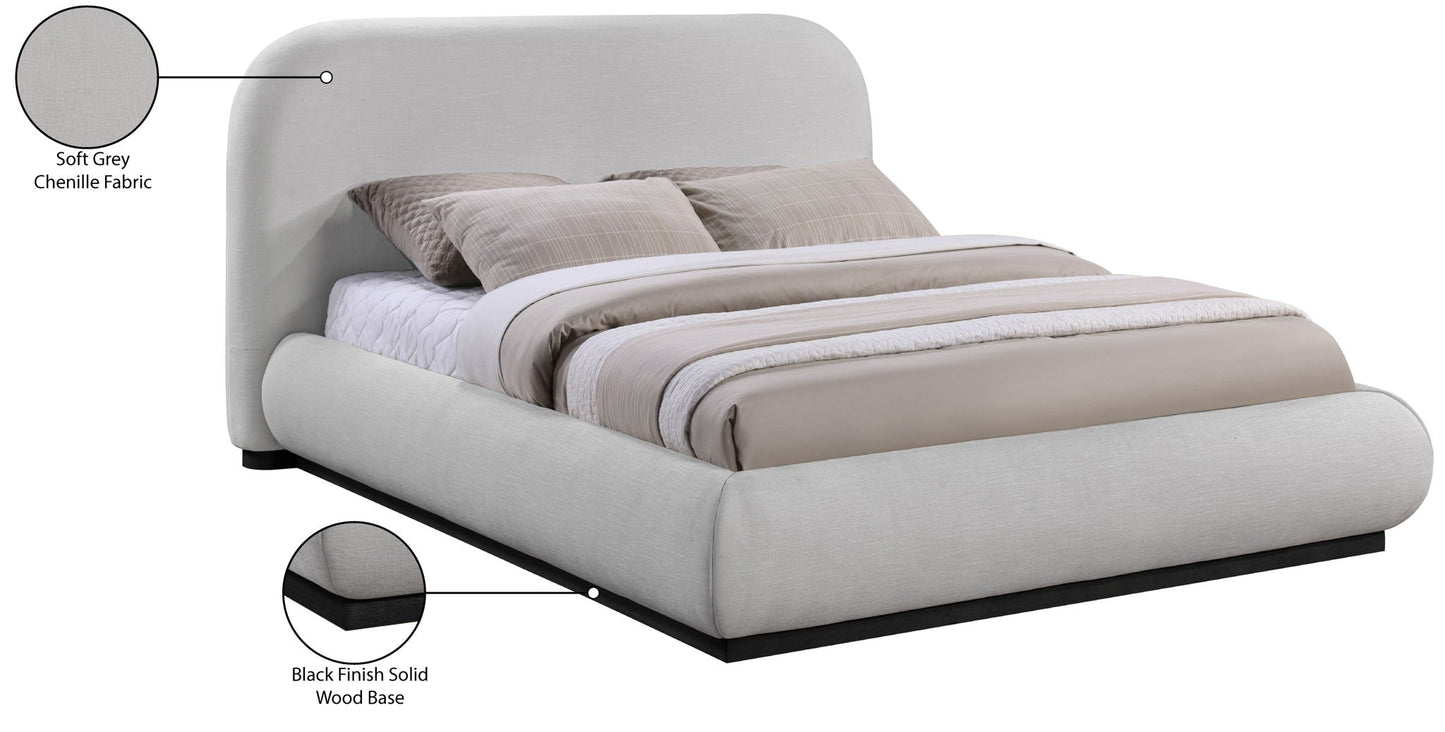 Vaughn - Chenille Bed With Black Base, Full, Beige