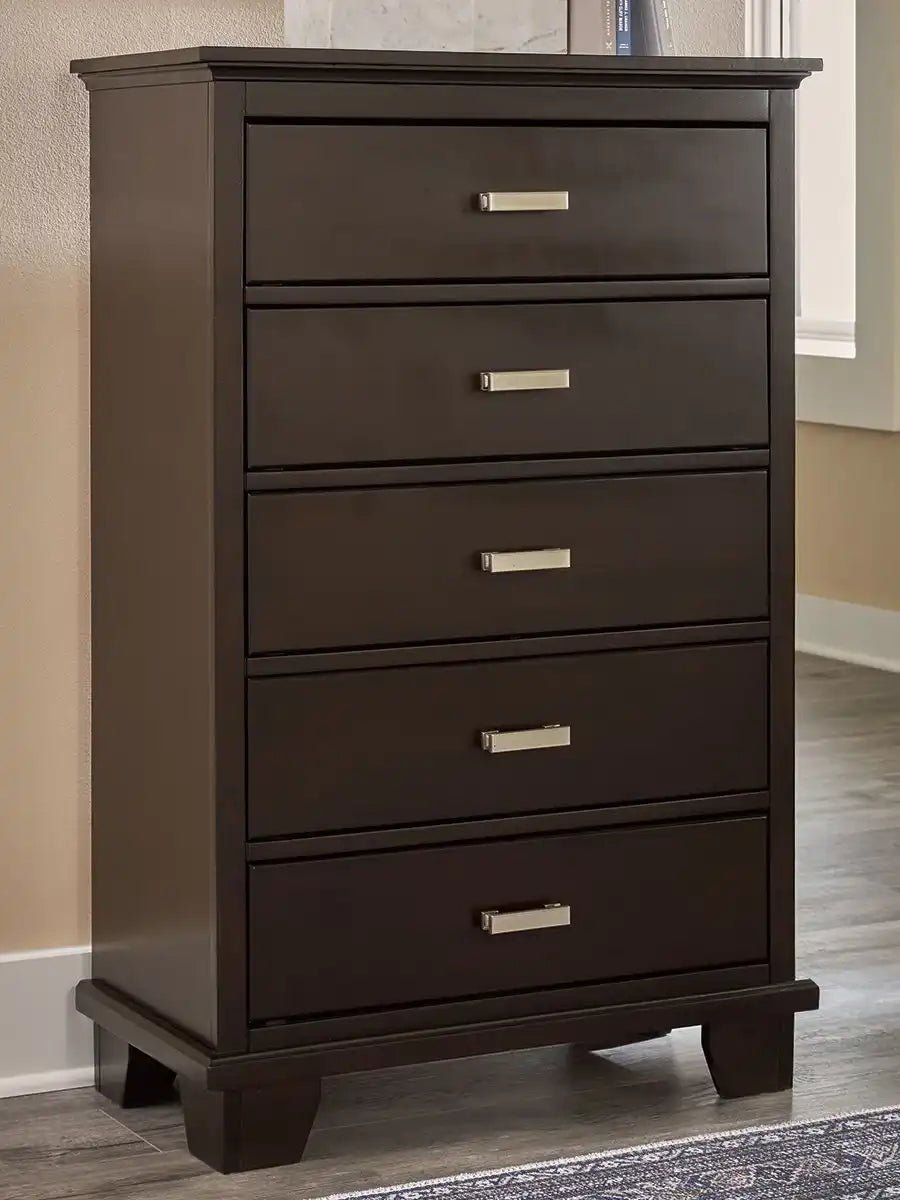 Covetown - Panel Bedroom Set, Dark Brown