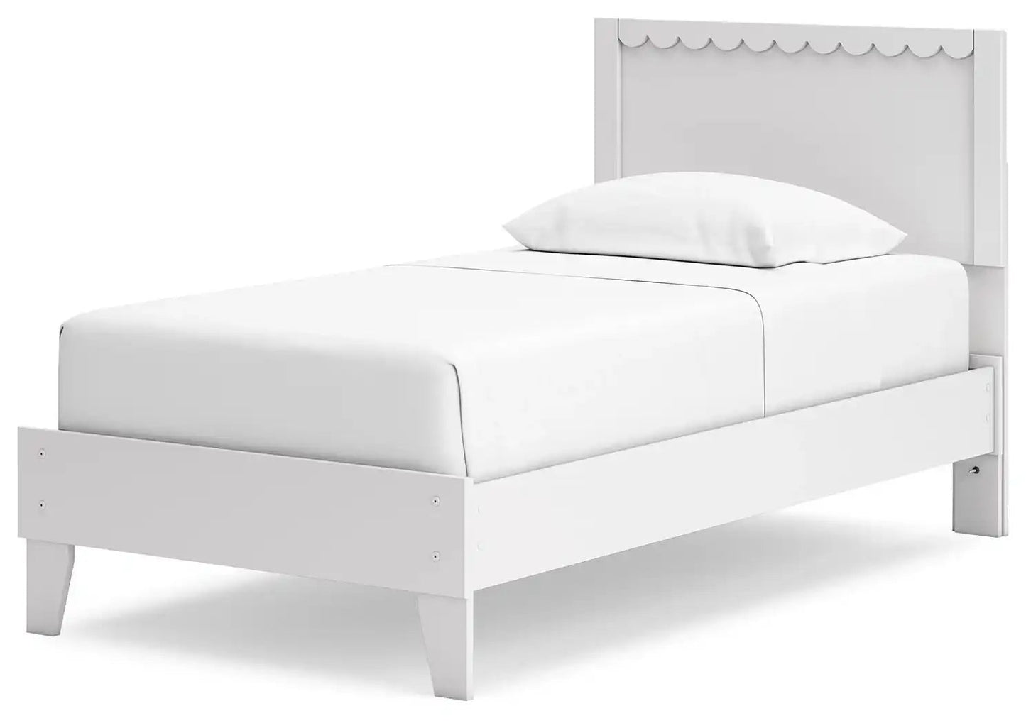Hallityn - Panel Platform Bed, Twin, White