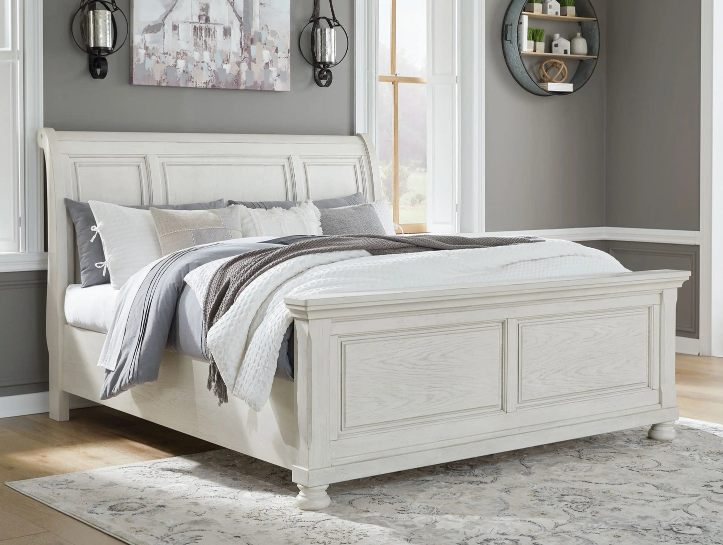 Robbinsdale - Sleigh Bed, King, White