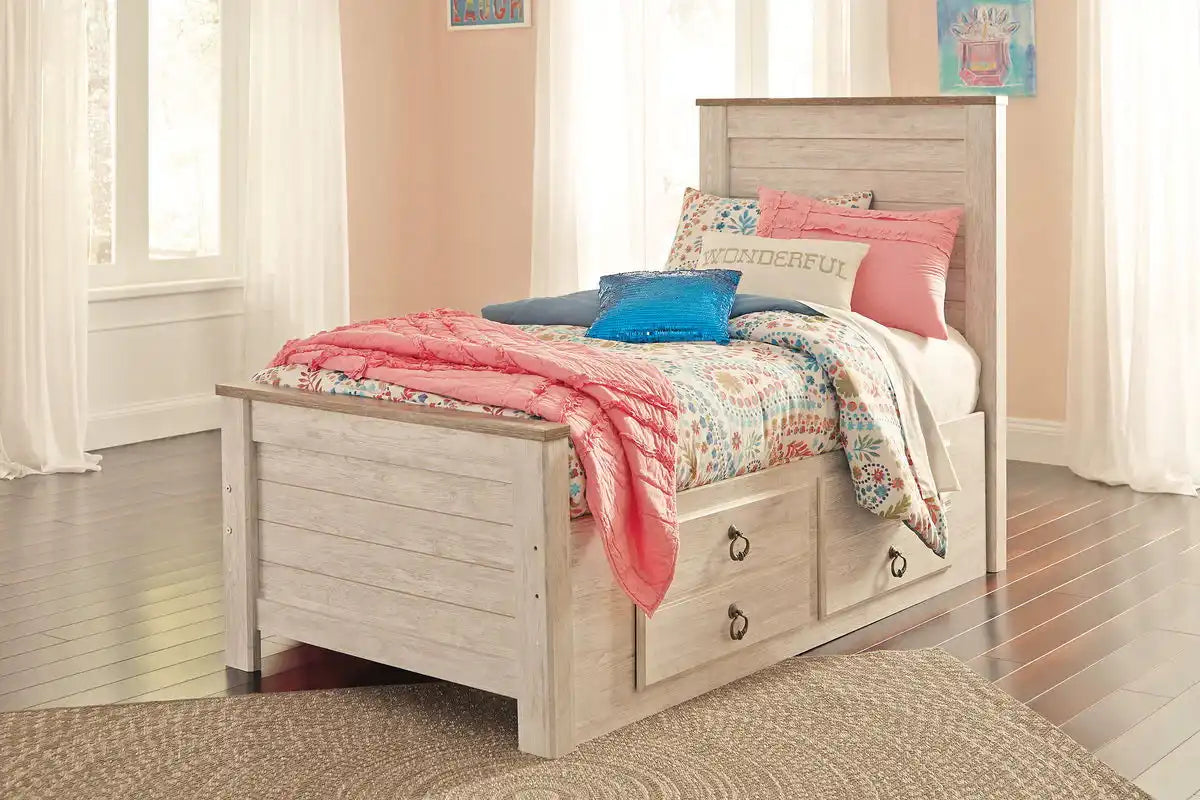 Willowton - Panel Bed, Twin, Beige