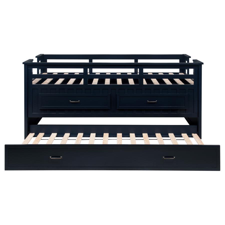 Carlsbad - Wood Captains Bed With Trundle, Twin, Blue