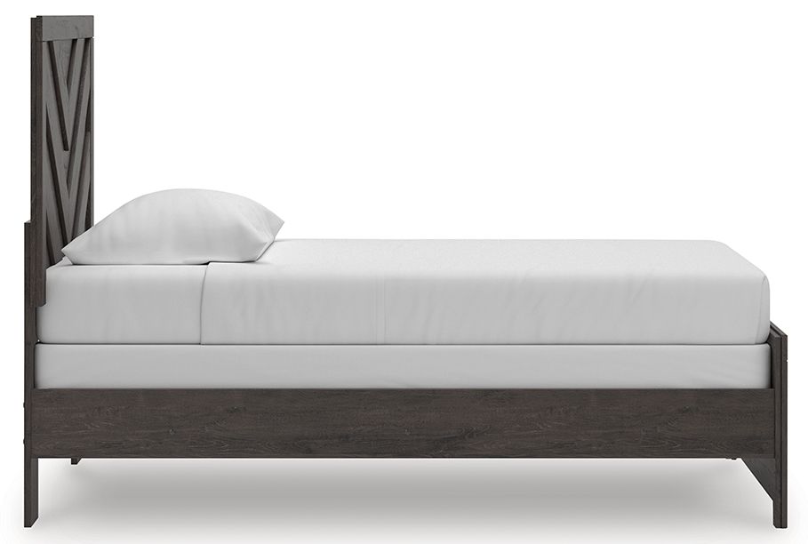 Prendonea - Panel Bed, King, Dark Gray