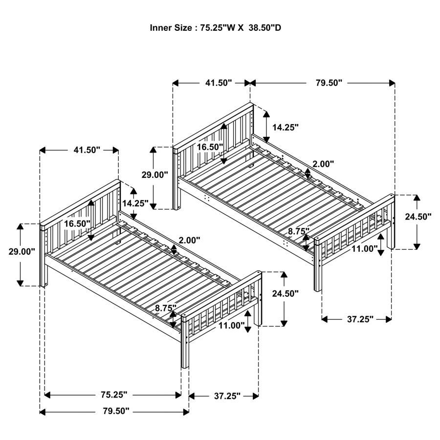 Dakota - Wood Twin Over Twin Bunk Bed - Natural
