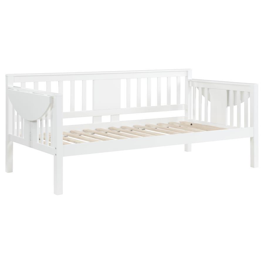 Bethany - Wood Daybed With Drop-Down Tables, White