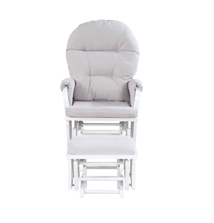 Madison - Glider & Ottoman - White Base, Gray