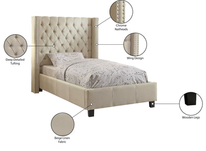 Ashton - Bed, Queen, Beige