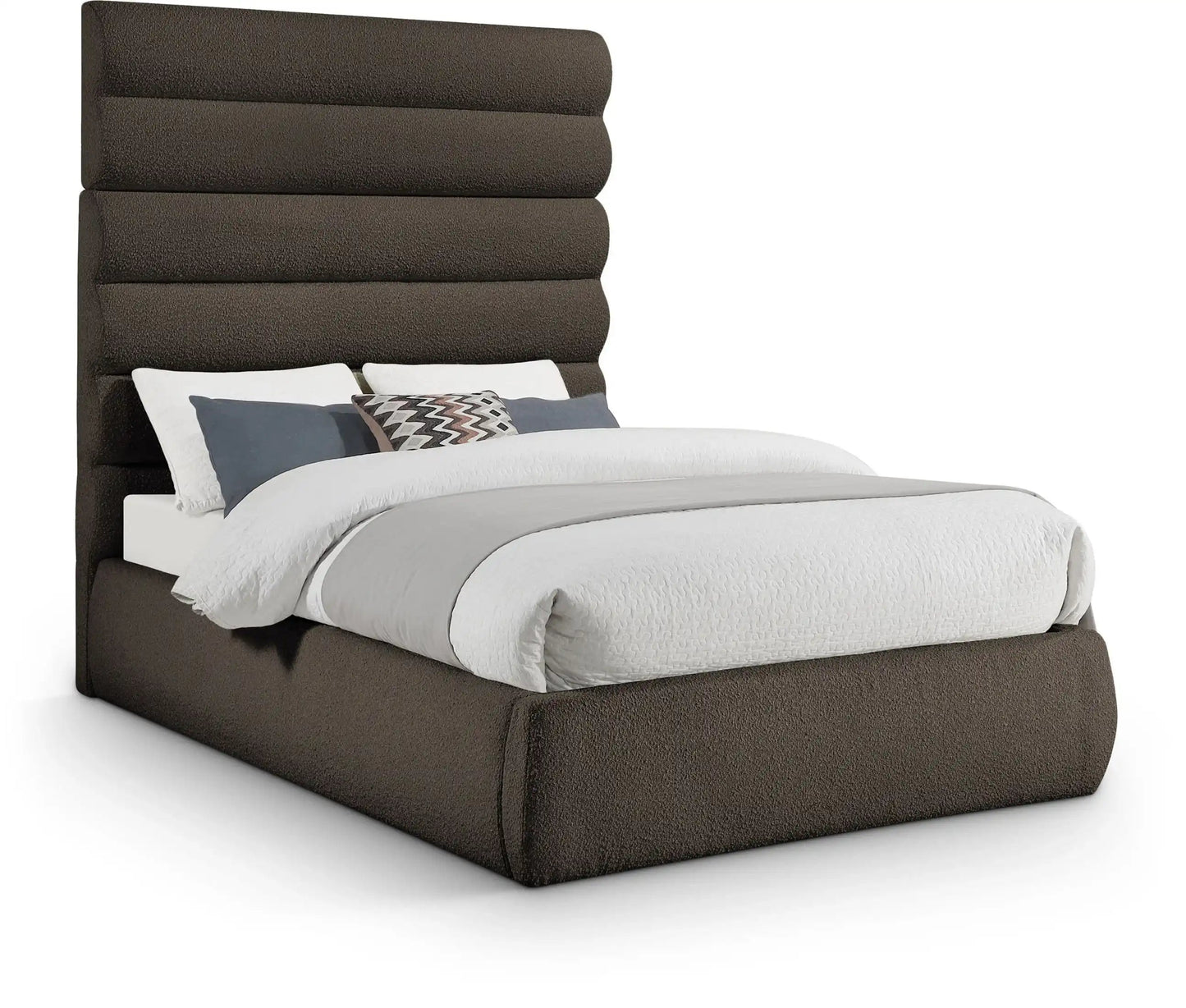 Adam - Boucle Fabric Bed With 70.5 Headboard