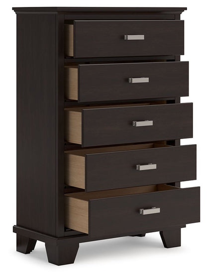 Covetown - Panel Bedroom Set, Dark Brown