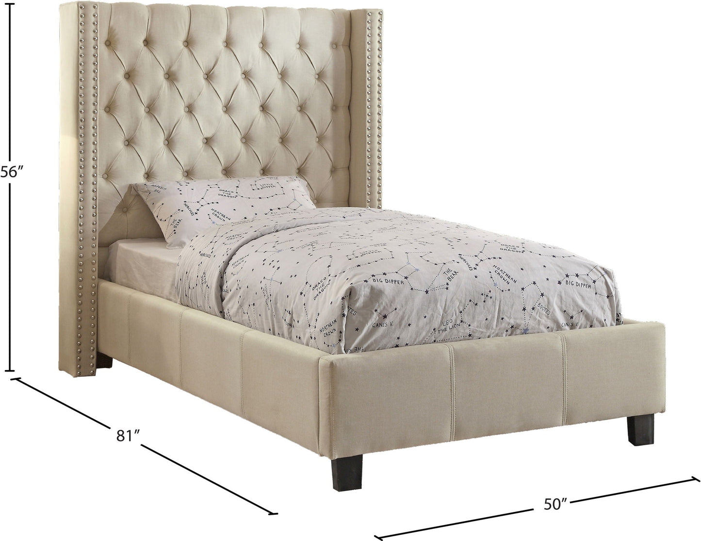 Ashton - Bed, Queen, Beige