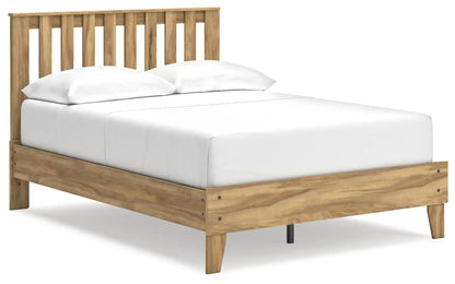 Bermacy - Platform Panel Bed, Queen, Light Brown