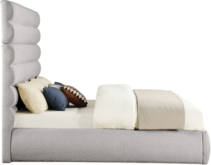 Adam - Boucle Fabric Bed With 70.5 Headboard, Full, Black