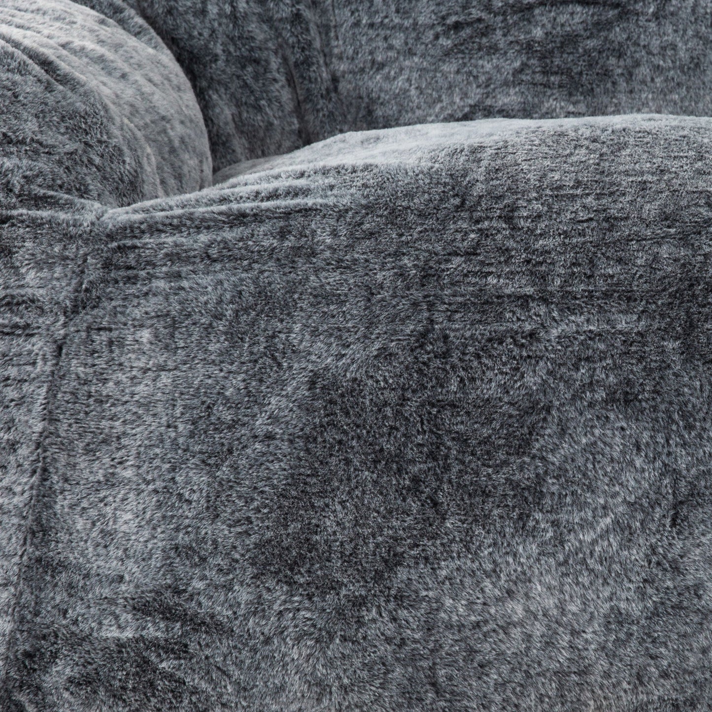 Living Room Bean Bag Sofa Chair With Memory Foam Fillings, Soft Upholstered Bean Bag Armchair - Black / Gray