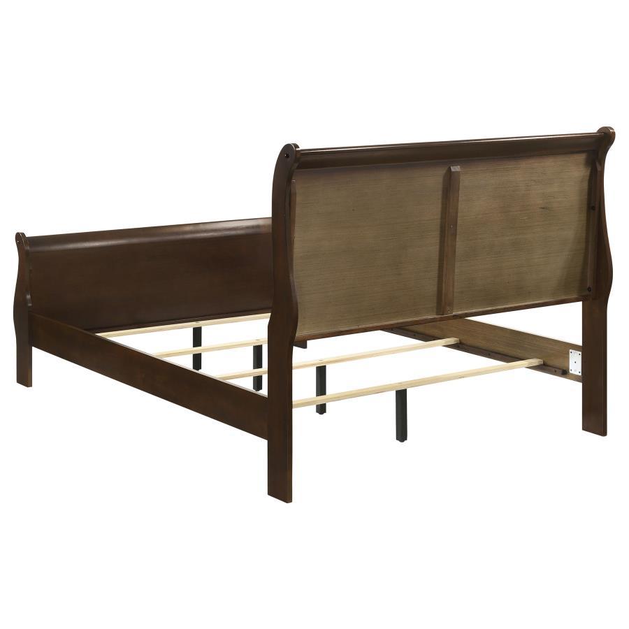 Louis Philippe - Panel Sleigh Bed, Full, Dark Brown