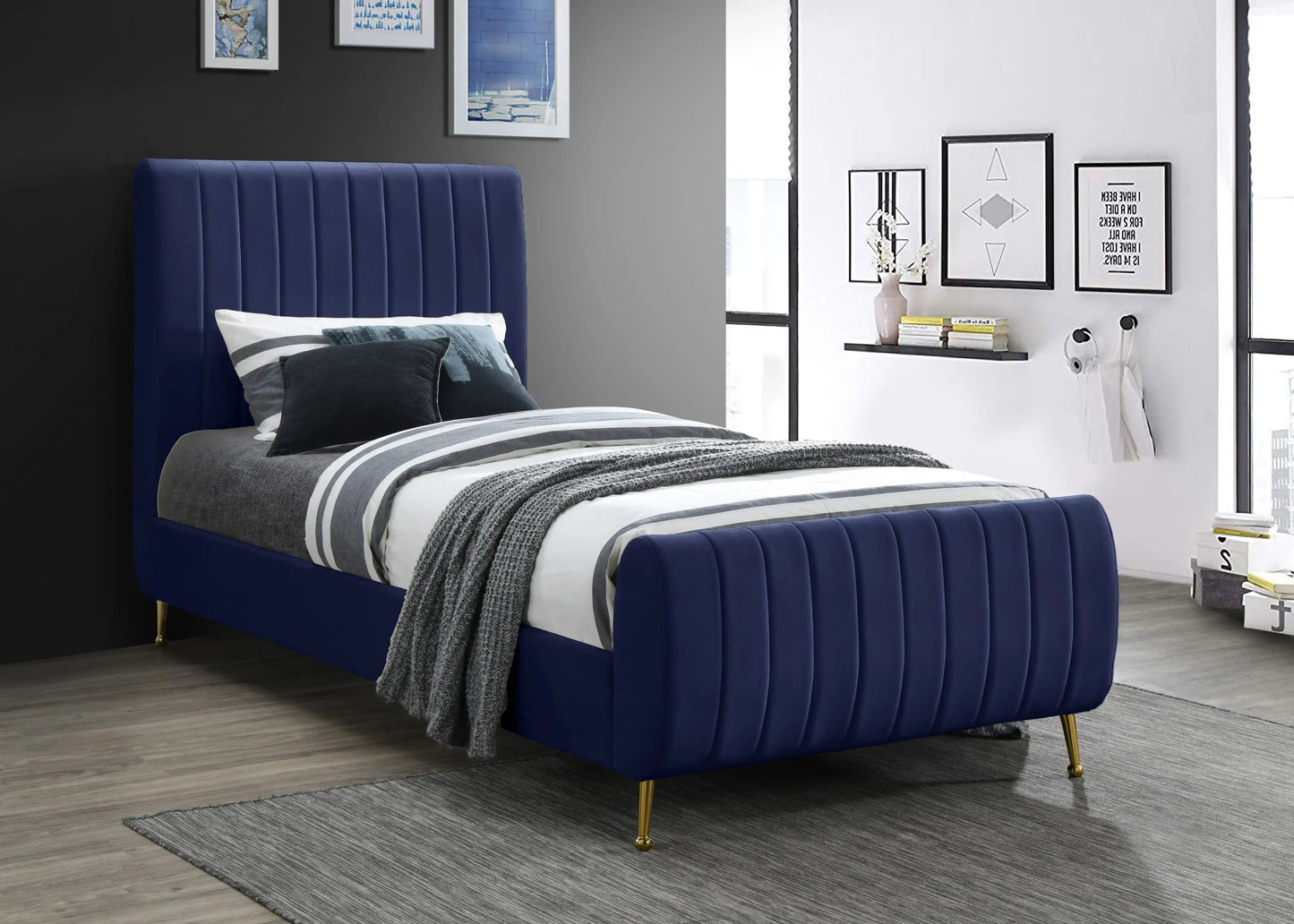 Zara - Bed, King, Dark Gray
