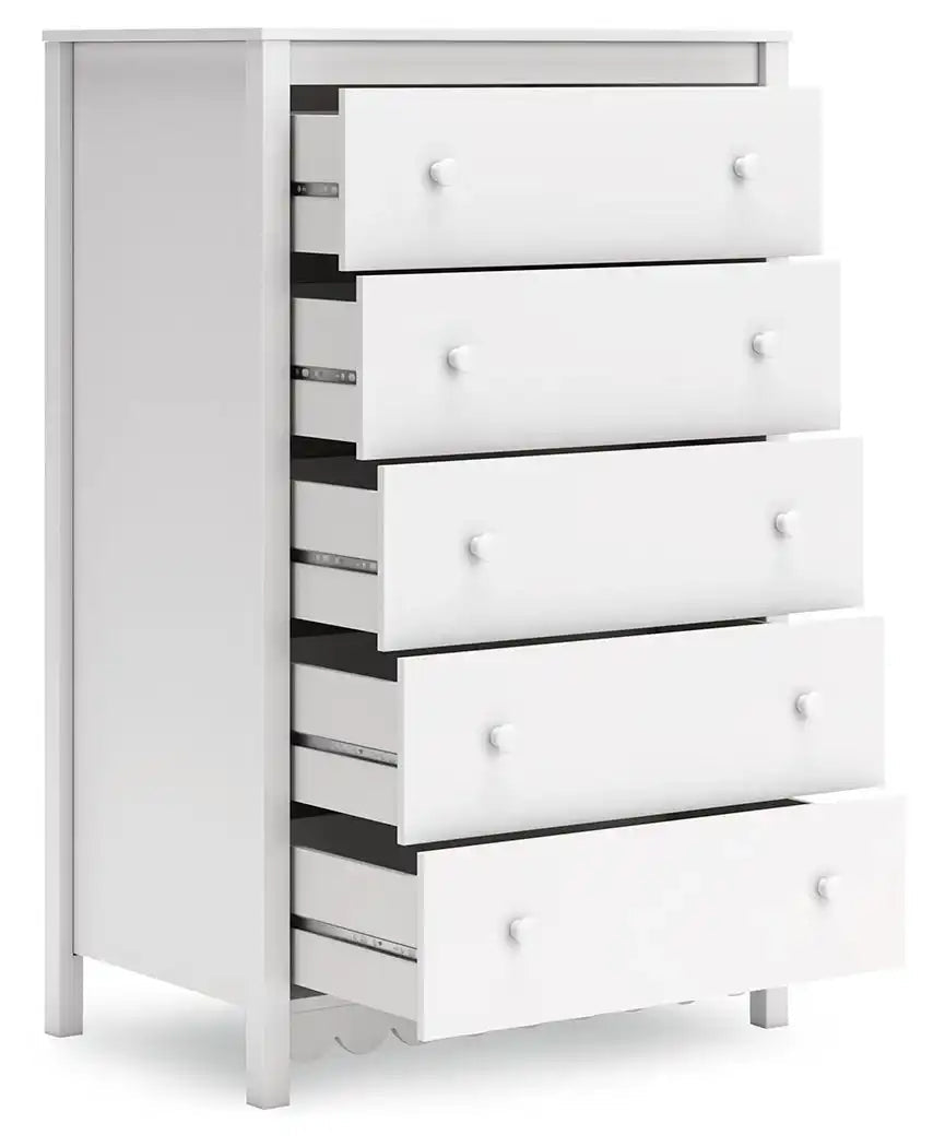 Hallityn - Five Drawer Chest - White