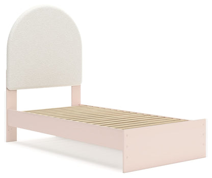 Wistenpine - Upholstered Panel Bed With Storage, Twin, Pink