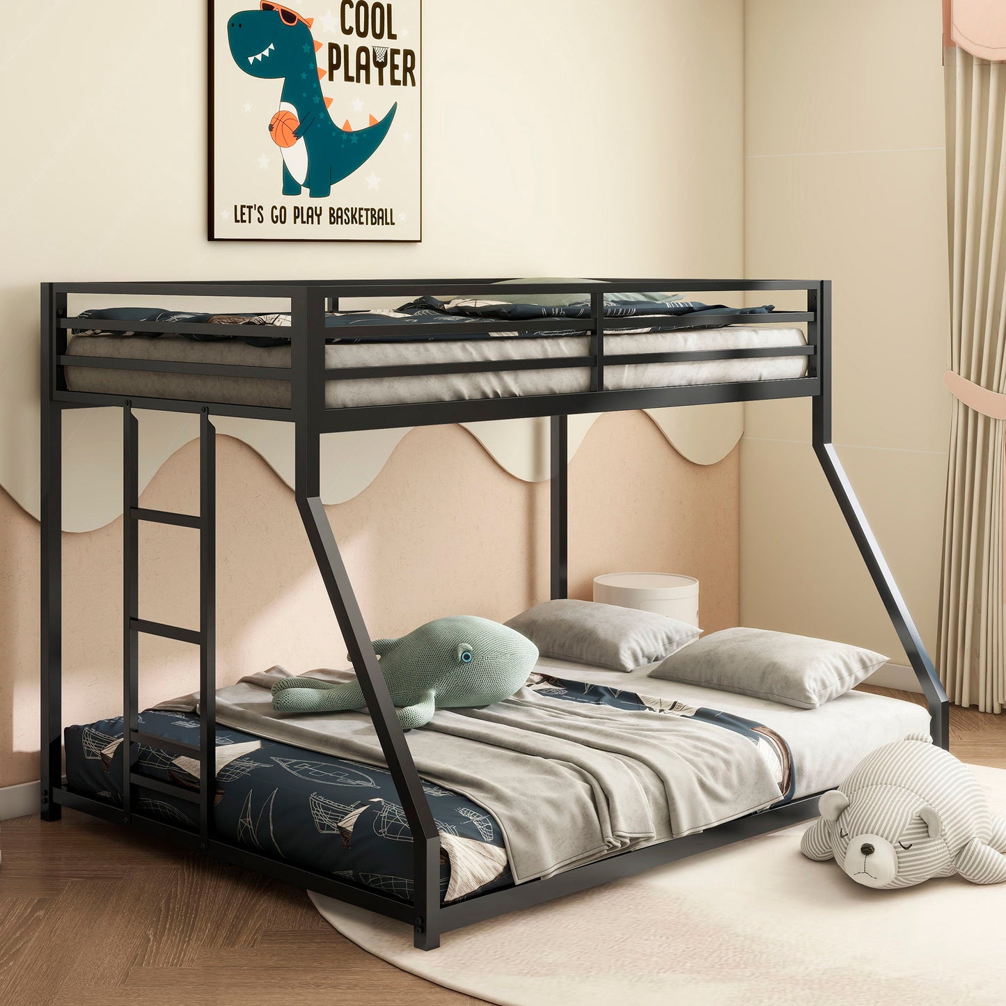 Adam - Bunk Bed, Twin over Full, Black