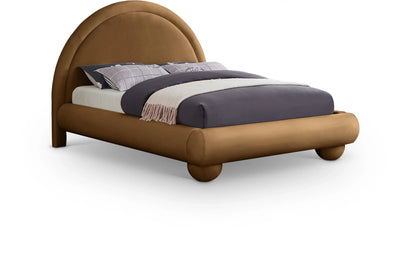 Madrid - Velvet Upholstered Bed, Full, Dark Brown