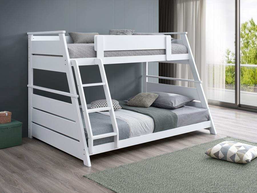 Holden - Wood Veneer Bunk Bed, Twin over Full, White