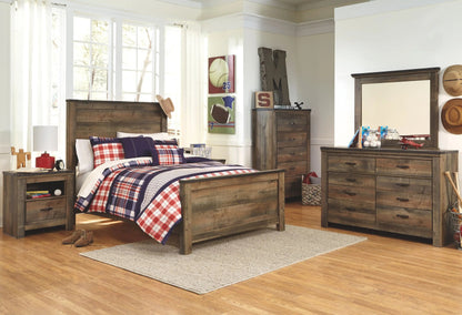Trinell - Panel Bed, Twin, Dark Brown