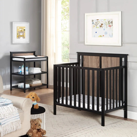 Connelly - Mini Crib With Mattress Pad, Black