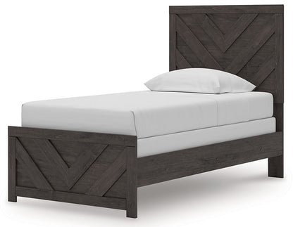 Prendonea - Panel Bedroom Set, Dark Gray