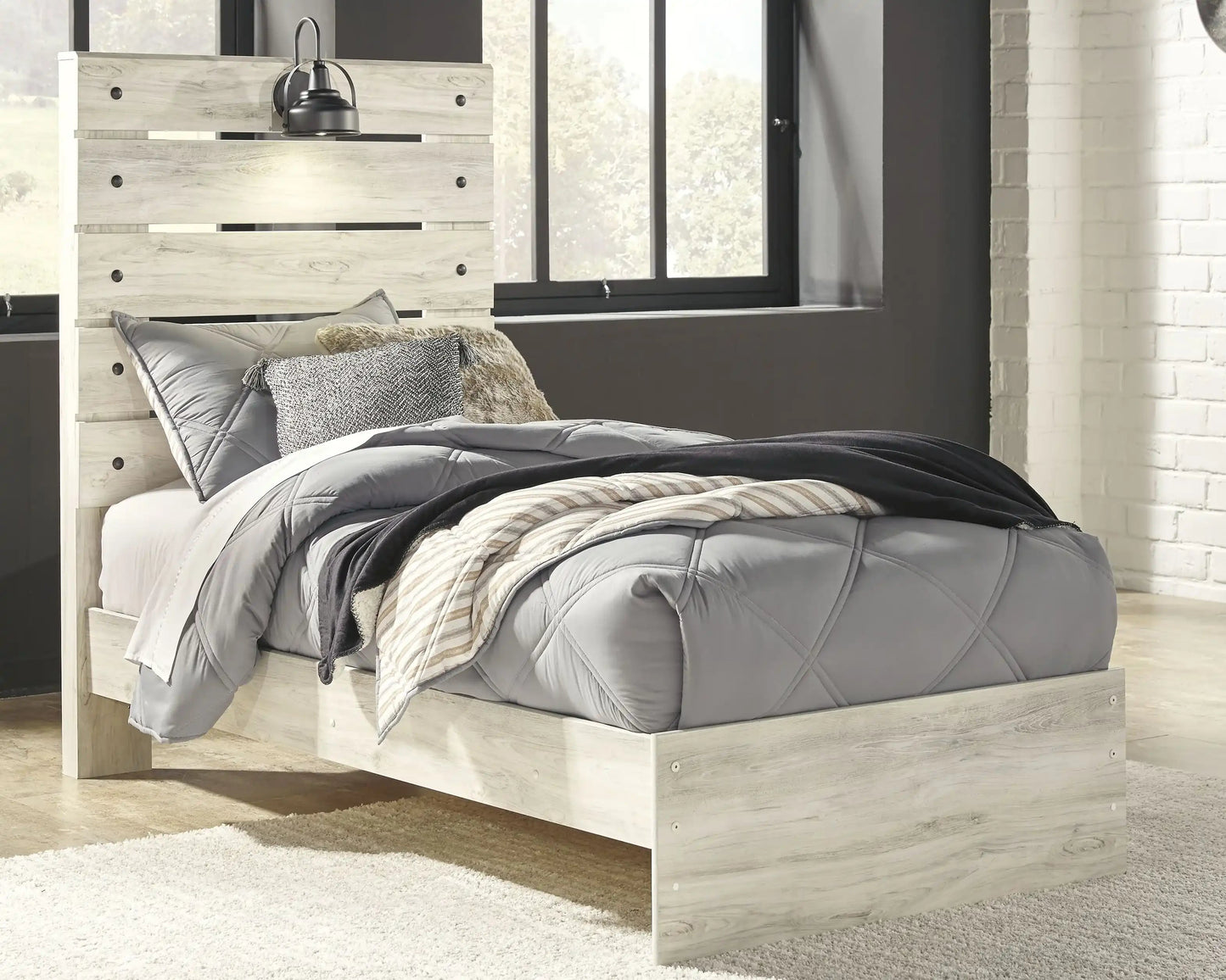 Cambeck - Panel Bed, Twin, Beige