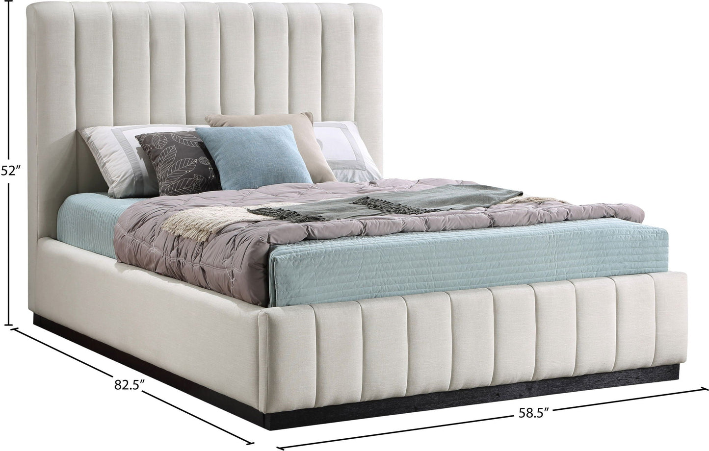 Lucia - Bed, Full, Beige