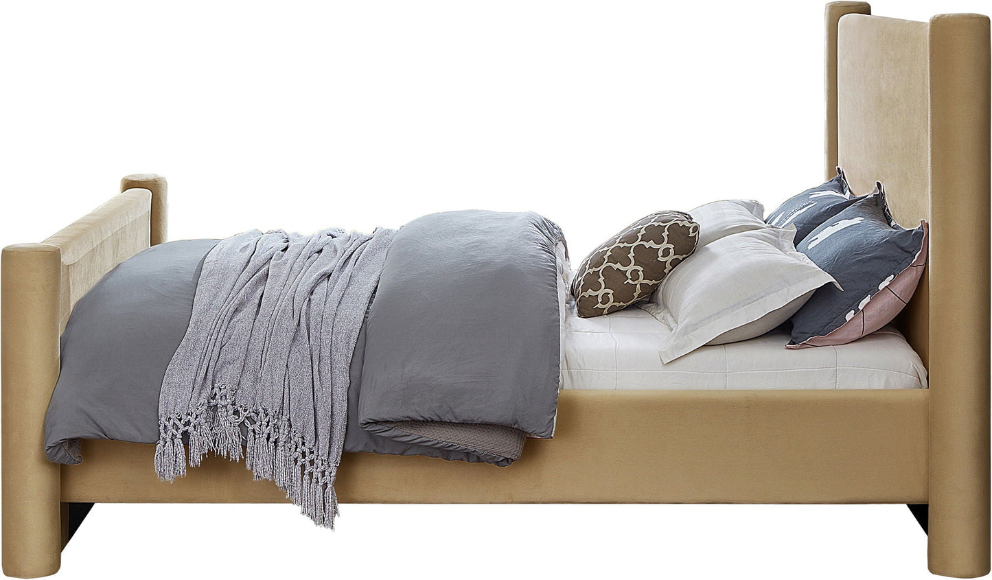 Elias - Velvet Bed, Full, Black